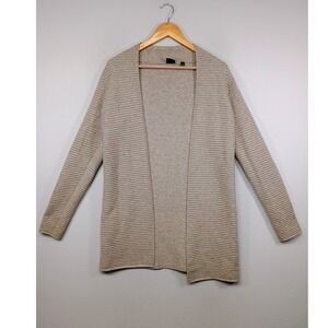 Minimalist Devotion by Cyrus Womens Small Oatmeal Ribbed Open Front Cardigan S‎